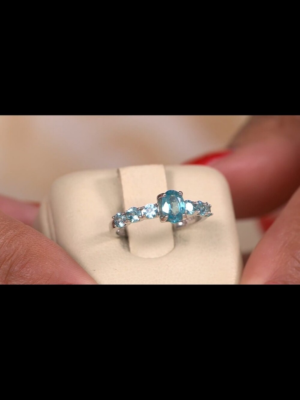 Generation Gems Exotic Oval Cut 7-Stone Ring Sterling Silver
